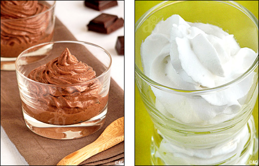 Chantilly de lait de coco ou Mousse au chocolat & noix de coco