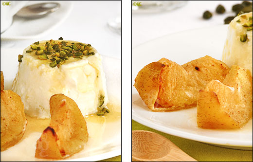 Pommes rôties aux épices & faisselles au miel