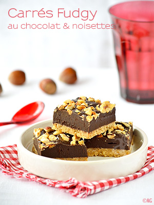 Carrés Fudgy au chocolat & noisettes