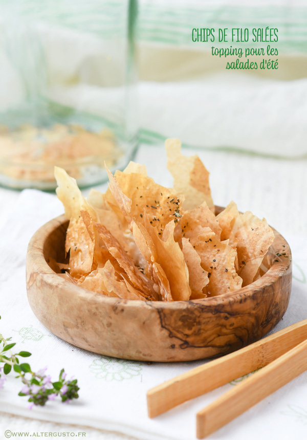 Chips de feuilles de filo croustillantes pour salade