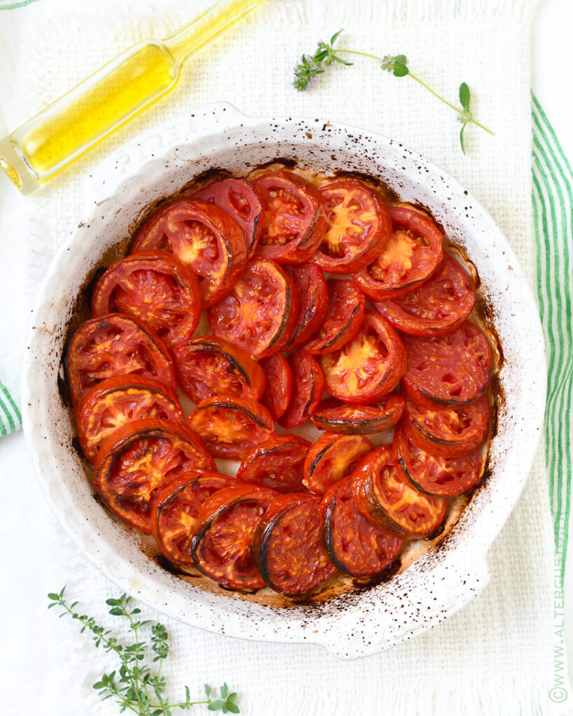Tomates précuites - Tarte à la tomate renversée aux tomates San Marzano